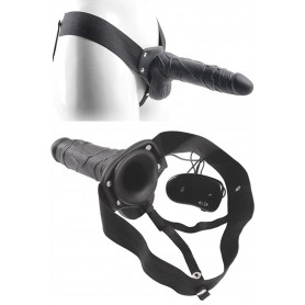 Vibratore Fallo vibrante dildo indossabile strap on cavo Con testicoli Real Rapture 8 Black