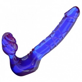 Fallo dildo doppio indossabile per donna senza imbragatura straples purple