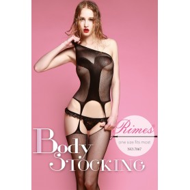 Bodystocking rimes sexy tutina guepiere nera