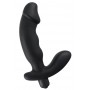 Vibratore doppio dildo realistico con stimolatore clitoride in silicone nero