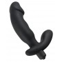 Vibratore doppio dildo realistico con stimolatore clitoride in silicone nero