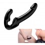 Fallo vaginale indossabile strap on nero doppio