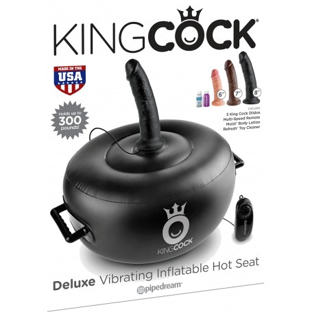 Cuscino gonfiabile macchina per sesso nero con vibratore king cock x 3 fallo