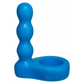 Fallo anale dildo in silicone con anello fallico per pene blu