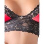 Intimo donna intimo bra lingerie 2 pezzi slip perizoma reggiseno nero rosso