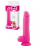 Dildo Fallo realistico Vaginale con testicoli  ventosa in silicone brush Pink 7,5