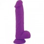 Realistico dildo fallo Vaginale con testicoli ventosa in silicone Brush purple