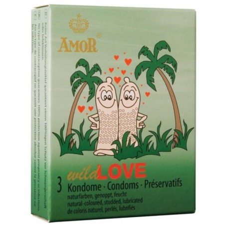 Profilattici stimolanti amor wild love 3 pz