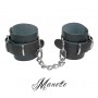 Manette bondage fetish costrittivo in vera pelle con catena 13 cm