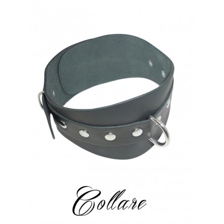 costrittivo collare bondage per guinzaglio fetish in vera pelle made in italy