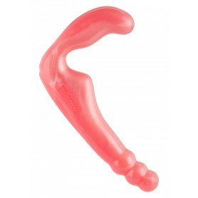 Fallo strap on indossabile dildo vaginale anale in premium silicone rosa senza imbragatura