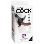 Fallo realistico indossabile strap on dildo vaginale anale king cock herness 8 brown