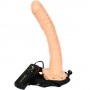 Vibratore realistico strap on indossabile dildo fallo cavo vaginale con imbragatura per lui