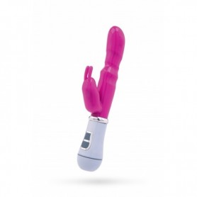 Vibratore stimolatore vaginale per clitoride doppio rabbit realistico in silicone