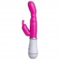 Vibratore stimolatore vaginale per clitoride doppio rabbit realistico in silicone