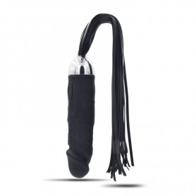 vibratore realistico Fallo anale vaginale vibrante dildo realistico in silicone con frusta bondage fetish nera