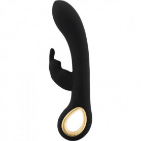 Vibratore Rabbit nero dildo vibrante doppio con stimolatore clitoride  sex toys donna
