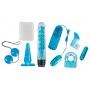 Kit sex toys per coppia stimolatore vaginale plug dildo vibratore realistico vaginale anale blu toy set