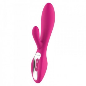 Vibratore rabbit doppio con stimolatore clitoride vaginale falo dildo vibrante in silicone