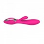 Vibratore rabbit doppio con stimolatore clitoride vaginale falo dildo vibrante in silicone