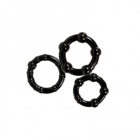 Anelli Fallici 3 pz colr nero stay hard cock ring