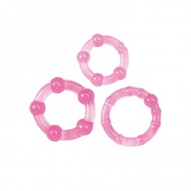 kit anello fallico 3pz contro eiaculazione precoce sex toys cockring rosa