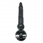 Fallo anale indossabile dildo strap on con anello fallico doppio nero vibrante