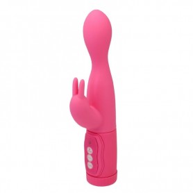 Vibratore rabbito smuss dildo vaginale con stimolatore per clitoride fallo vibrante in silicone rosa