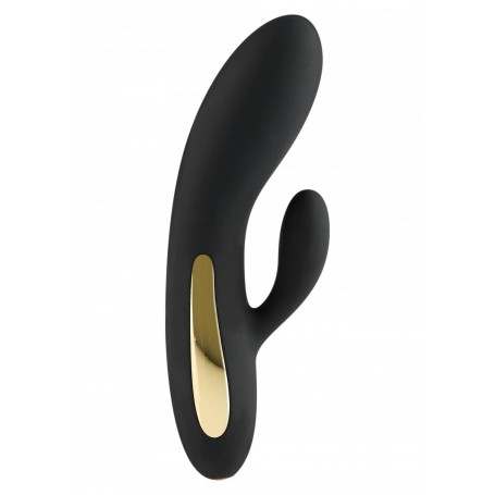 Vibratore Rabbit in silicone dildo nero doppio fallo vibrante stimolatore per clitoride donna