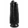 Fallo vaginale dildo realistico con ventosa king cock doppio 7 nero black two in one