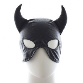 Devil mask black maschera diavolo nero fetish bondage per uomo e donna sexy