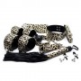 Wild bondage kit leopard set fetish guinzaglio manette morso cavigliere frusta maschera sexy