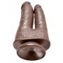 Fallo Realistico doppio dildo vaginale anale king kock con ventosa brown