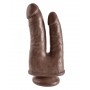Fallo Realistico doppio dildo vaginale anale king kock con ventosa brown