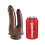 Fallo Realistico doppio dildo vaginale anale king kock con ventosa brown