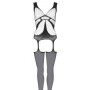 Tutina lingerie a rete hot bodystocking con seno scoperto sexy guepiere donna