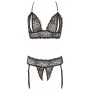 Intimo sexy guepiere perizoma aperto reggiseno con seno scoperto in pizzo