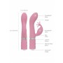 Vibratore vaginale rabbit doppio stimolatore clitoride in silicone dildo fallo vibrante pink