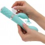 Vibratore vaginale rabbit doppio stimolatore clitoride in silicone fallo dildo vibrante green