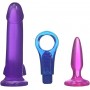 Kit sex toys anello fallico con vibrazione dildo fallo realistico con ventosa plug anale