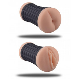 Masturbatore doppio realistico ano vagina artificiale in silicone massaggiatore pene