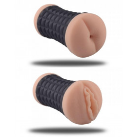 Masturbatore doppio realistico ano vagina artificiale in silicone massaggiatore pene