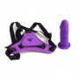 Strap on fallo realistico dildo in silicone indossabile vaginale anale sex toys purpy