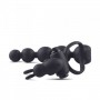 Fallo anale con anello fallico vibrante vibratore nero in silicone sex toys per uomo