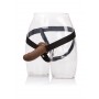 Fallo realistico vaginale anale strap on dildo indossabile guaina per pene prolunga fallica brown