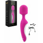 Vibratore vaginale e clitoride Stimolatore massaggiatore wand ricaricabile in silicone sex toys pink