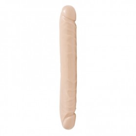 Dildo Doppio fallo header veined 12 white