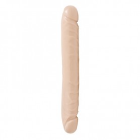 Dildo Doppio fallo header veined 12 white