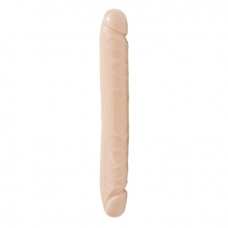 Dildo Doppio fallo header veined 12 white