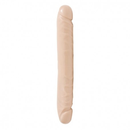 Dildo Doppio fallo header veined 12 white